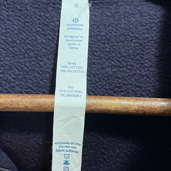 Lululemon Scuba Hoodie Fleece Interior Deep Purple Sz 8 - Picture 4 of 12